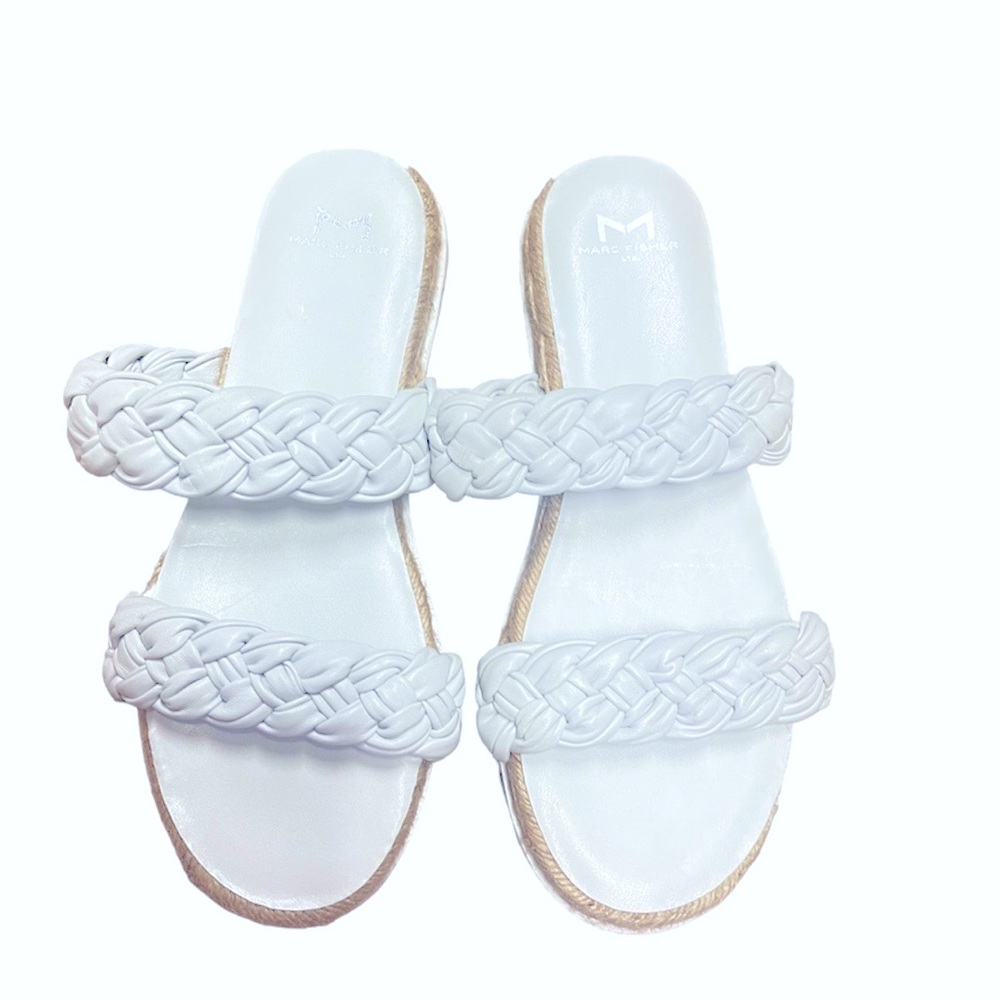 Marc Fisher Jamiee Espadrilles Slides Size 7.5 Wh… - image 1